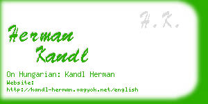 herman kandl business card